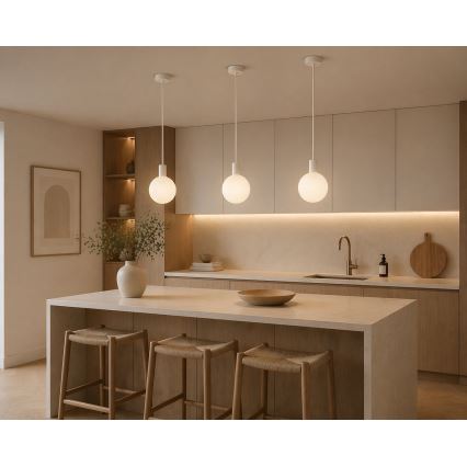 Argon 9004 - Utomhuspendel på vajer ORE 1xG9/6W/230V IP44 vit