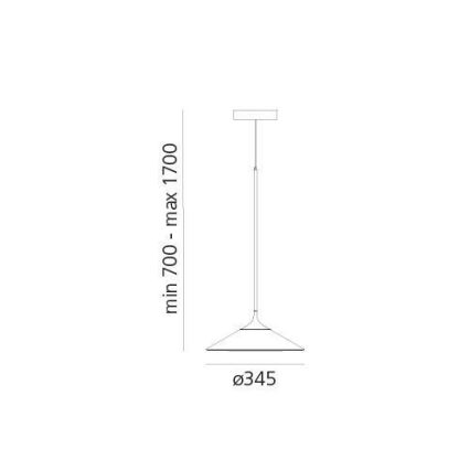 Artemide 0352030A - LED ljusreglerad ljuskrona på textilsladd ORSA LED/20W/230V 3000K diameter 24,5 cm
