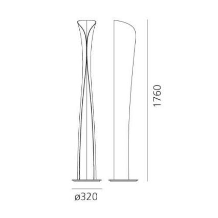 Artemide 1361020A - LED golvlampa CADMO LED/44W/230V + 1xGU10/10W/230V vit