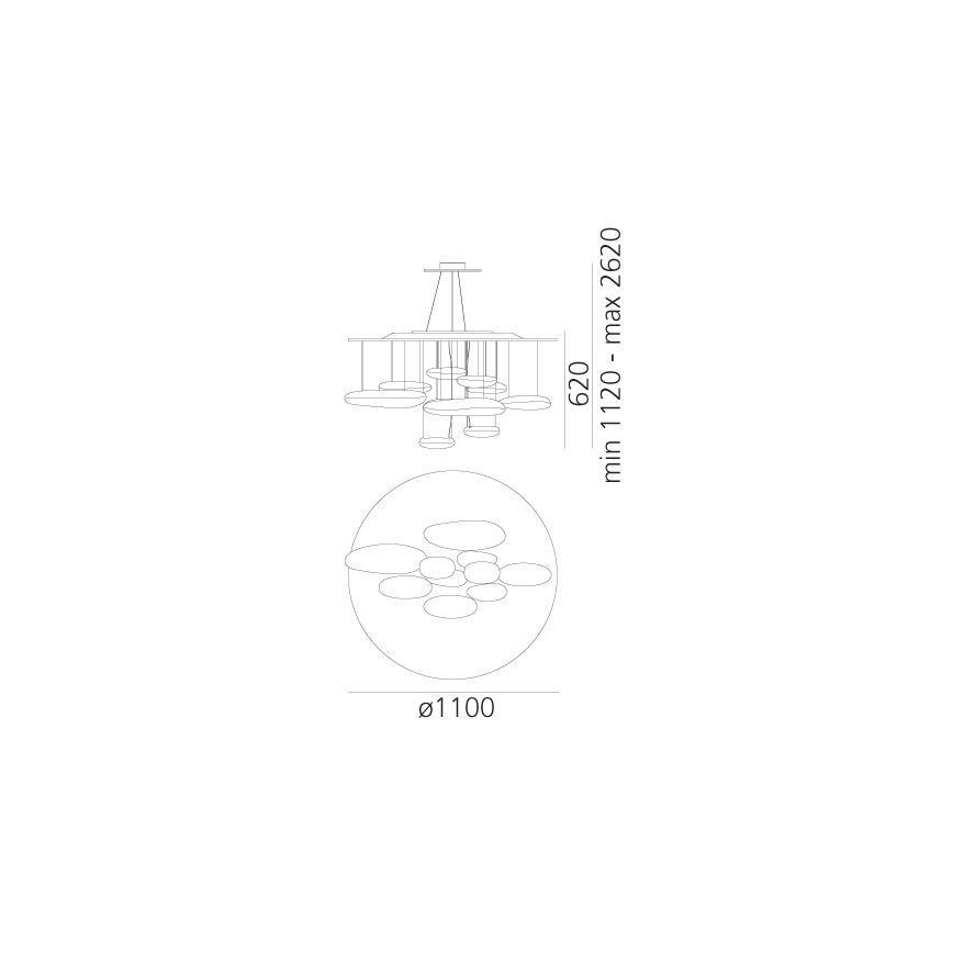 Artemide 1367110A - LED ljusreglerad ljuskrona på textilsladd MERCURY LED/58W/230V 3000K