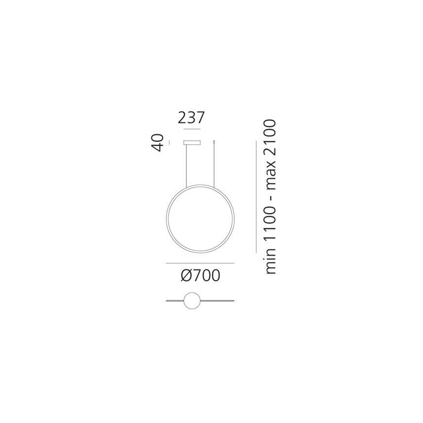 Artemide 1992030APP - LED ljusreglerad ljuskrona på textilsladd DISCOVERY LED/40W/230V 3000K svart