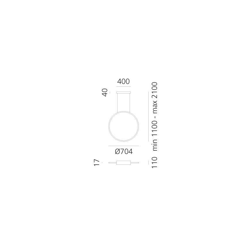 Artemide 1992310APP - LED RGBW Ljusreglerad ljuskrona på textilsladd DISCOVERY LED/42W/230V 2700-6500K antracit