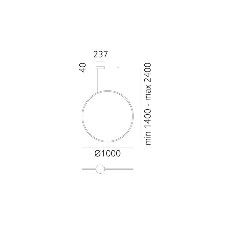 Artemide 1993010APP - LED ljusreglerad ljuskrona på textilsladd DISCOVERY LED/60W/230V 3000K antracit