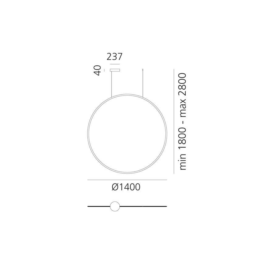 Artemide 1994030APP - LED ljusreglerad ljuskrona på textilsladd DISCOVERY LED/80W/230V 3000K svart