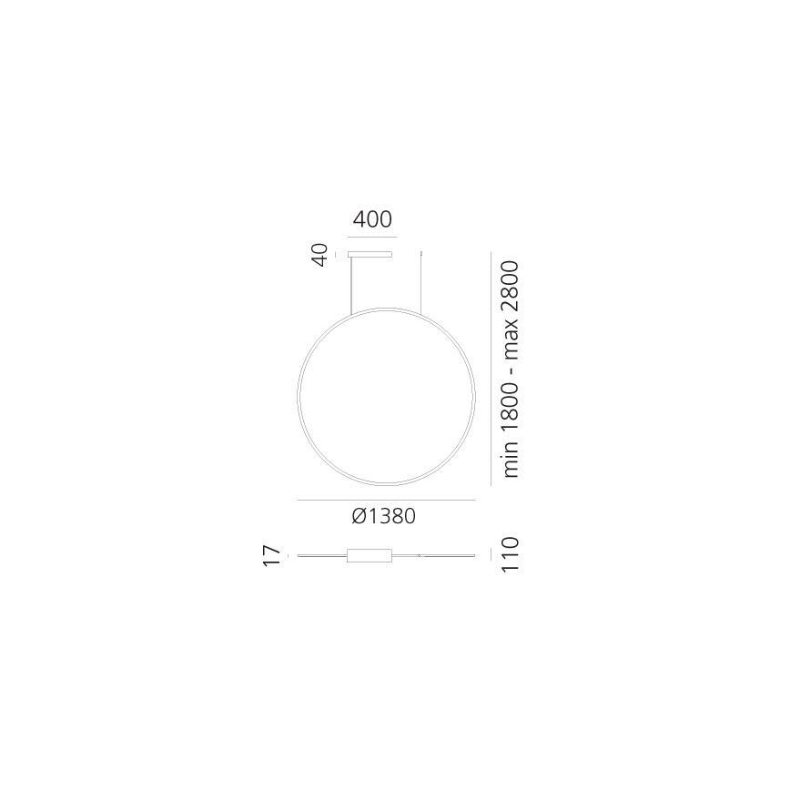 Artemide 1994260APP - LED ljusreglerad ljuskrona på textilsladd DISCOVERY LED/84W/230V 2700-6500K brons