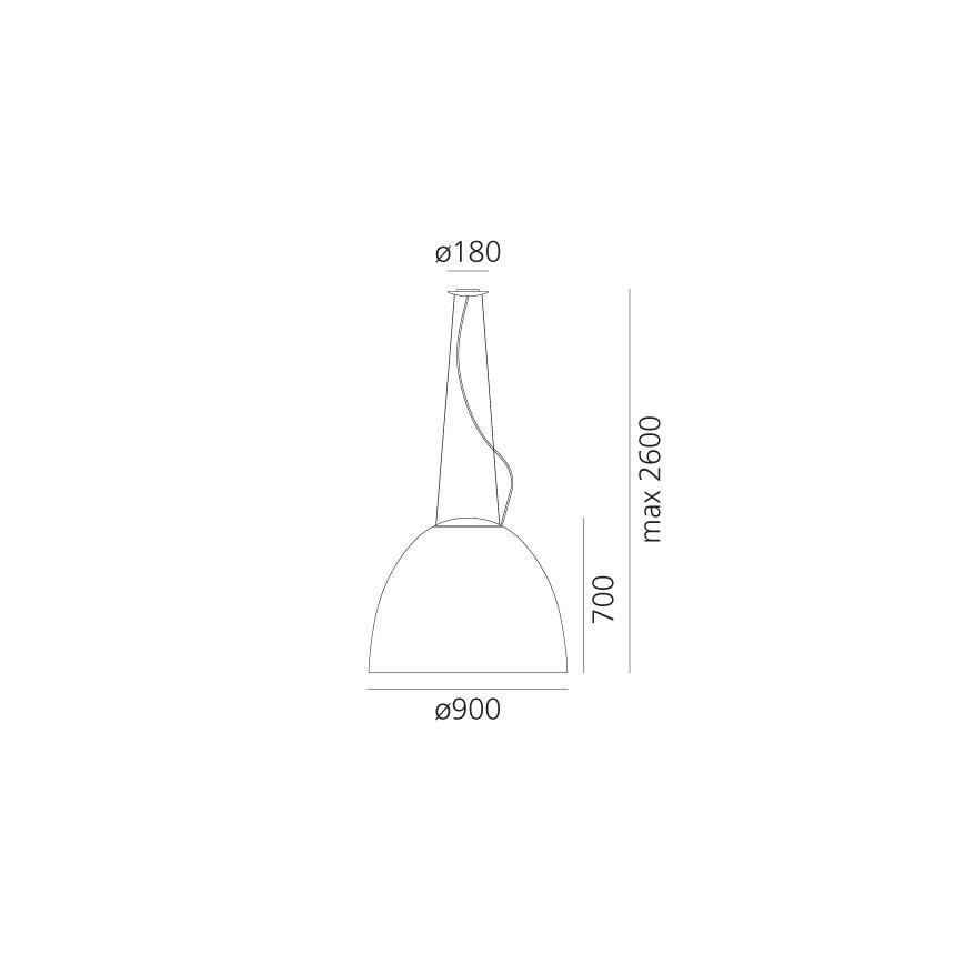 Artemide A242910 - Ljuskrona med textilsladd NUR 2xR7s/11W/230V grå