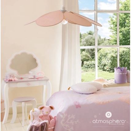 Atmosphera - Barnpendel med sladd PETAL 1xE27/40W/230V Ø 64 cm rosa
