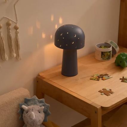 Atmosphera - Barns bordslampa STARRY MUSHROOM 1xE14/25W/230V blå