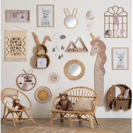Atmosphera - Barnväggspegel RABBIT 37x24 cm i bambu