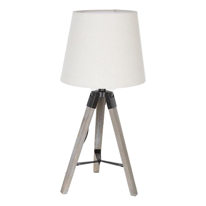 Atmosphera - Bordslampa RUNO 1xE27/25W/230V trä/vit