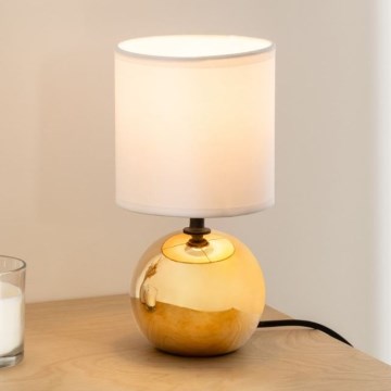 Atmosphera - Bordslampa TIMÉO 1xE14/60W/230V guld/vit