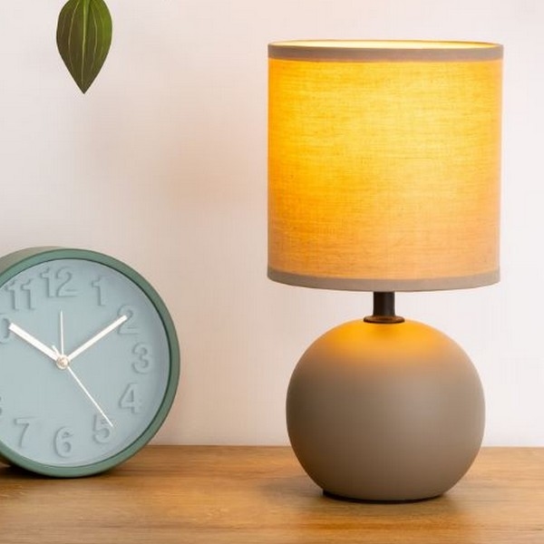 Atmosphera - Bordslampa TIMÉO 1xE14/60W/230V taupe/grädde