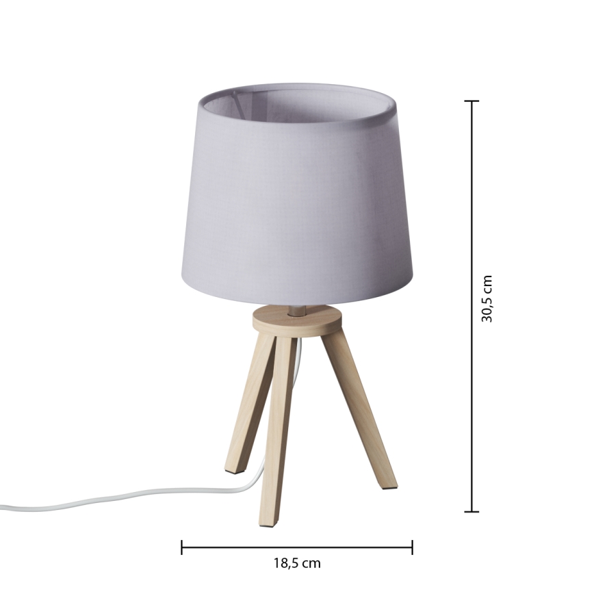 Atmosphera - Bordslampa TRIPOD 1xE14/40W/230V furu/grå