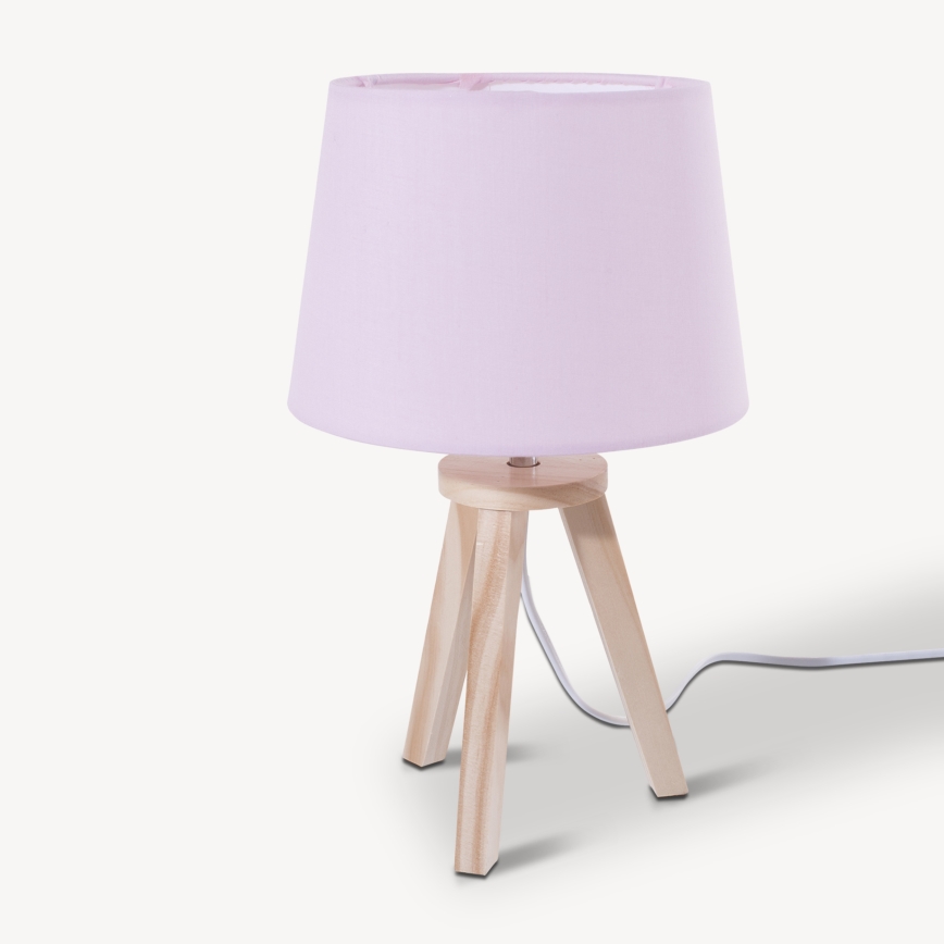 Atmosphera - Bordslampa TRIPOD 1xE14/40W/230V furu/rosa