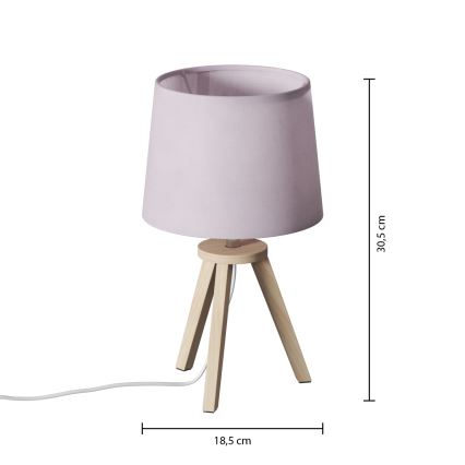Atmosphera - Bordslampa TRIPOD 1xE14/40W/230V furu/rosa