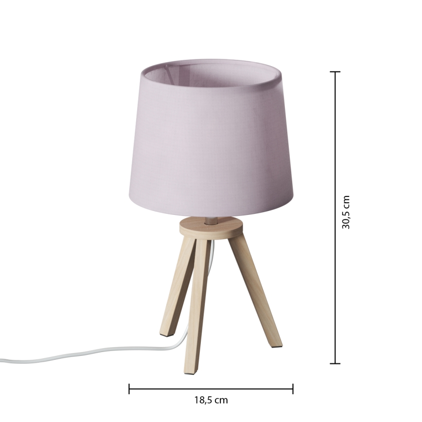 Atmosphera - Bordslampa TRIPOD 1xE14/40W/230V furu/rosa