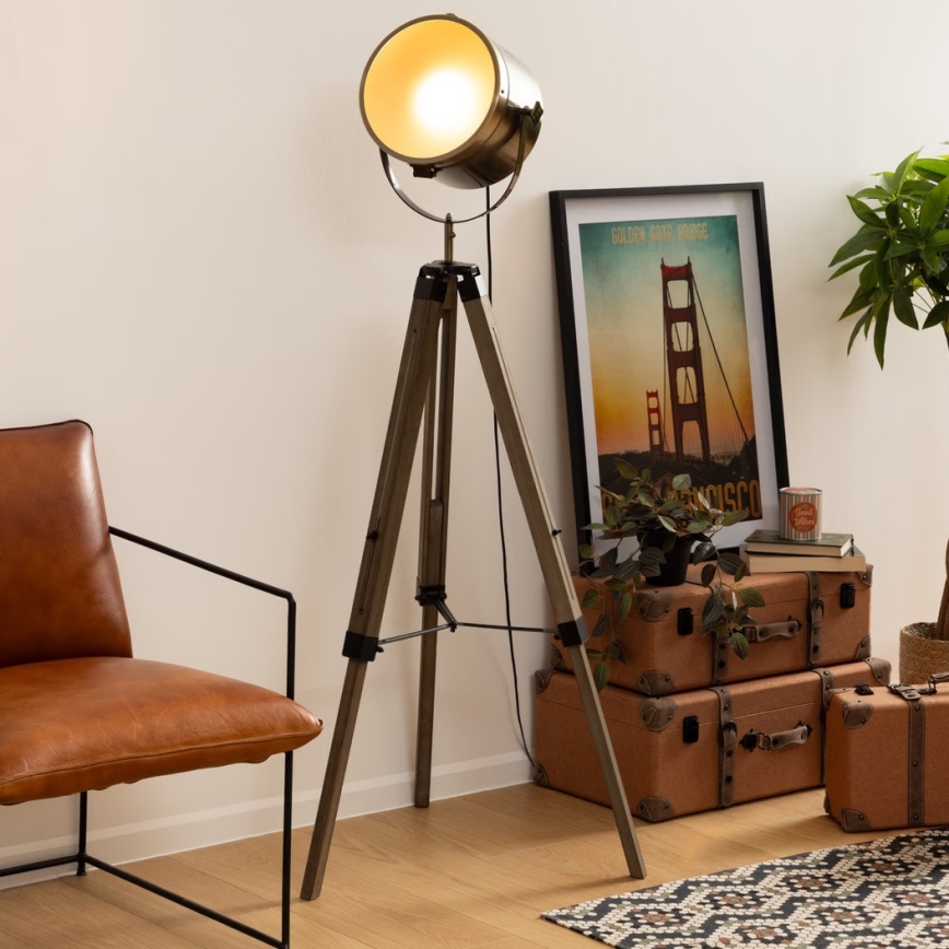 Atmosphera - Golvlampa EBOR 1xE27/25W/230V tall/mässing