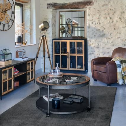 Atmosphera - Golvlampa EBOR 1xE27/25W/230V tall/mässing