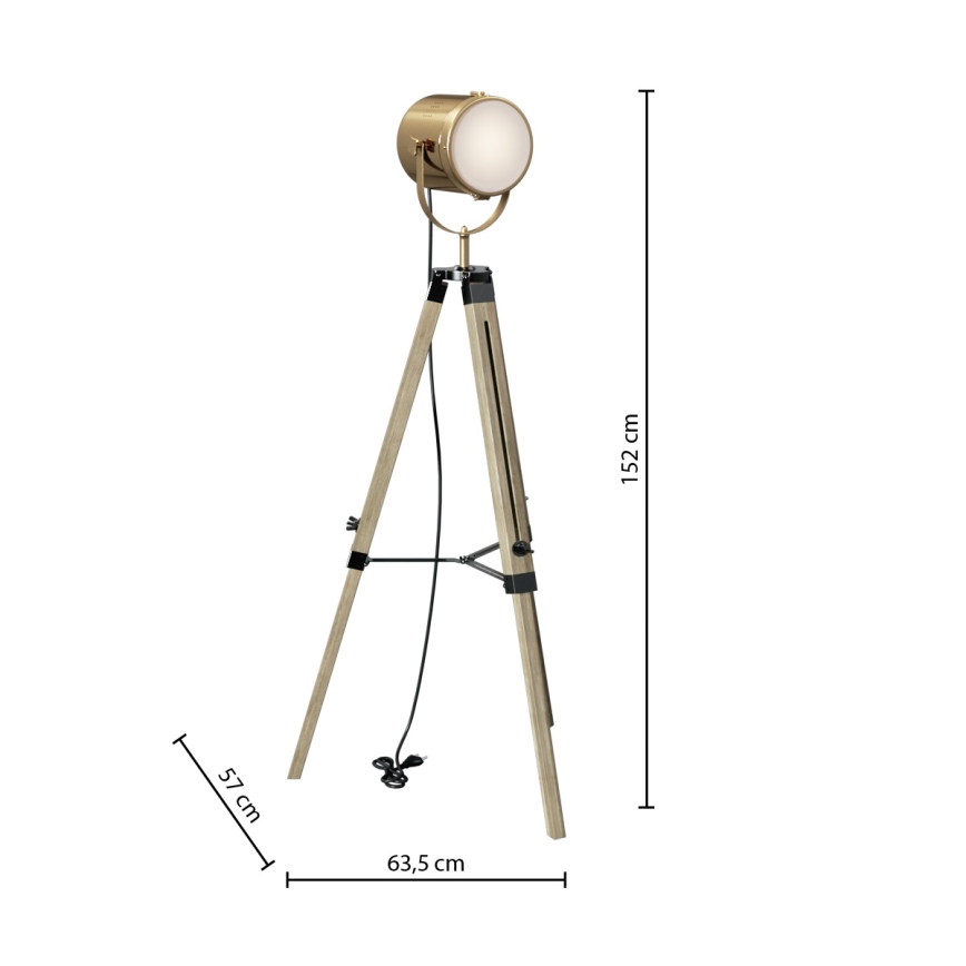 Atmosphera - Golvlampa EBOR 1xE27/25W/230V tall/mässing