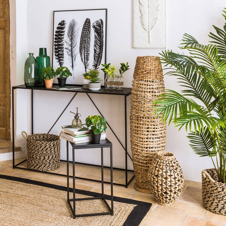 Atmosphera - Golvlampa SAND 1xE27/40W/230V bok/vattenhyacint