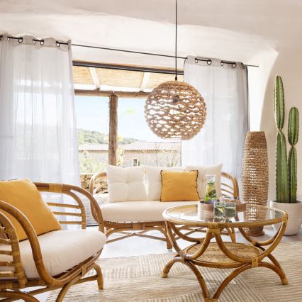 Atmosphera - Golvlampa SAND 1xE27/40W/230V bok/vattenhyacint