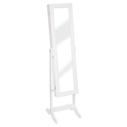 Atmosphera - Golvspegel med smyckeskrin KRISTIN 146,8x37 cm vit