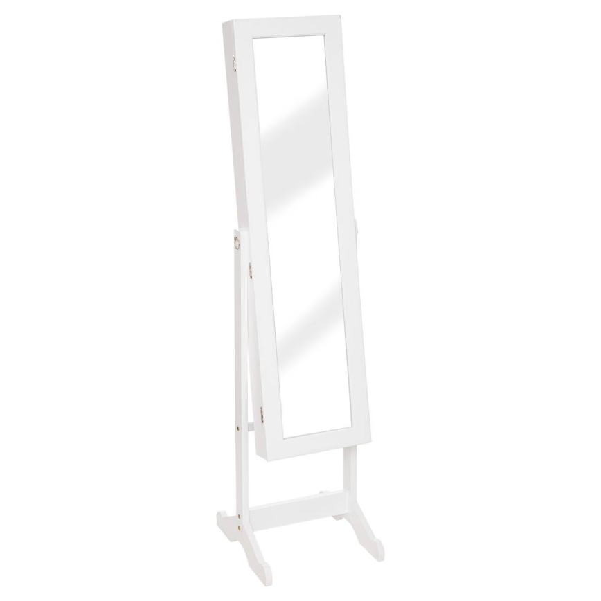 Atmosphera - Golvspegel med smyckeskrin KRISTIN 146,8x37 cm vit