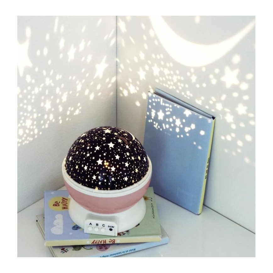 Atmosphera - LED-barnprojektor 3xAA rosa