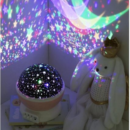 Atmosphera - LED-barnprojektor 3xAA rosa