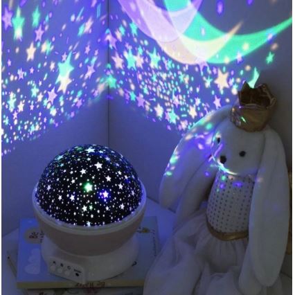 Atmosphera - LED-barnprojektor 3xAA rosa