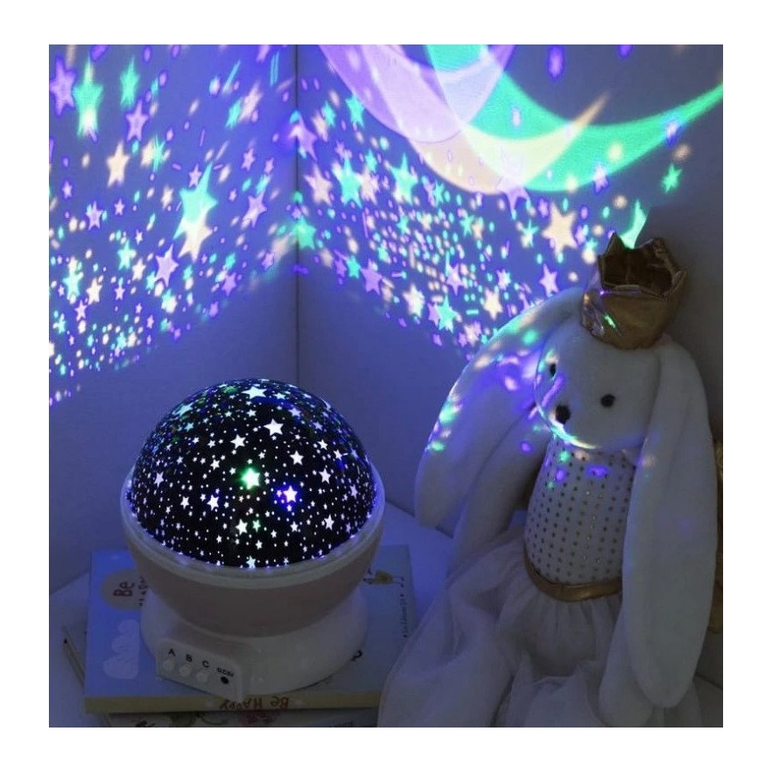 Atmosphera - LED-barnprojektor 3xAA rosa