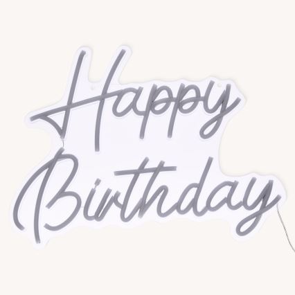 Atmosphera - LED-neonväggdekoration HAPPY BIRTHDAY LED/5V