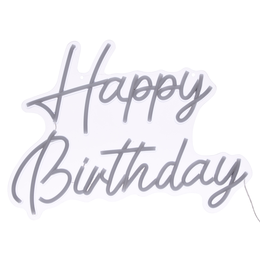 Atmosphera - LED-neonväggdekoration HAPPY BIRTHDAY LED/5V