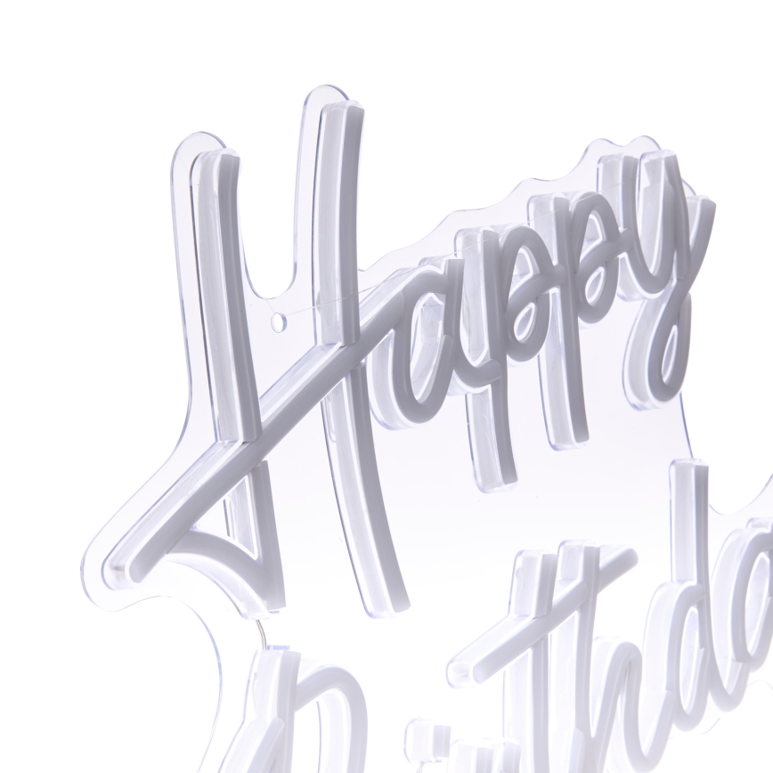 Atmosphera - LED-neonväggdekoration HAPPY BIRTHDAY LED/5V