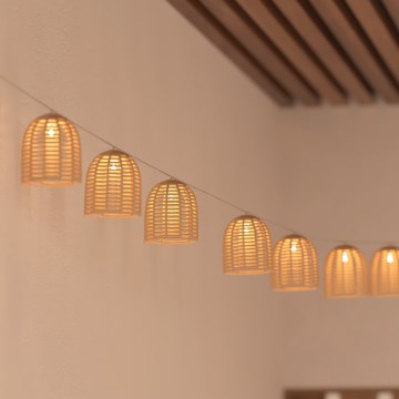 Atmosphera - LED solcellsdriven dekorationsslinga AIA 10xLED 3,35m IP44 varmvit 1500 mAh