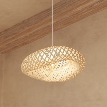 Atmosphera - Ljuskrona med textilsladd BEDDY 1xE27/40W/230V bambu