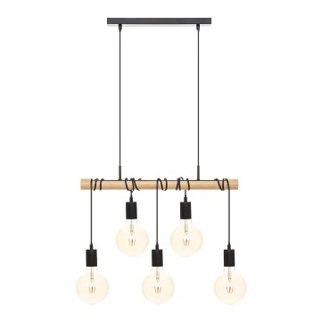 Atmosphera - Ljuskrona med textilsladd JAKE 5xE27/40W/230V tall