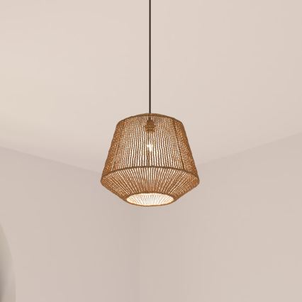 Atmosphera - Ljuskrona med textilsladd JILY 1xE27/40W/230V jute beige