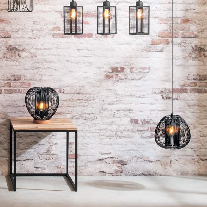 Atmosphera - Ljuskrona med textilsladd NODA 1xE27/40W/230V svart