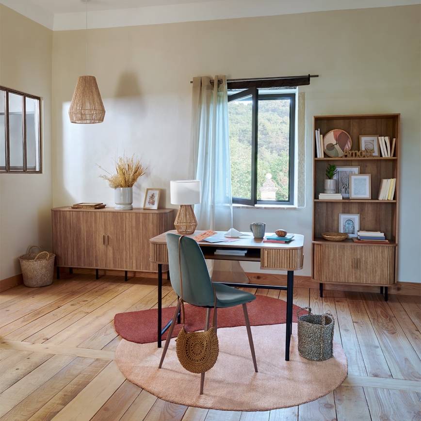 Atmosphera - Ljuskrona med textilsladd PALM 1xE27/40W/230V jute