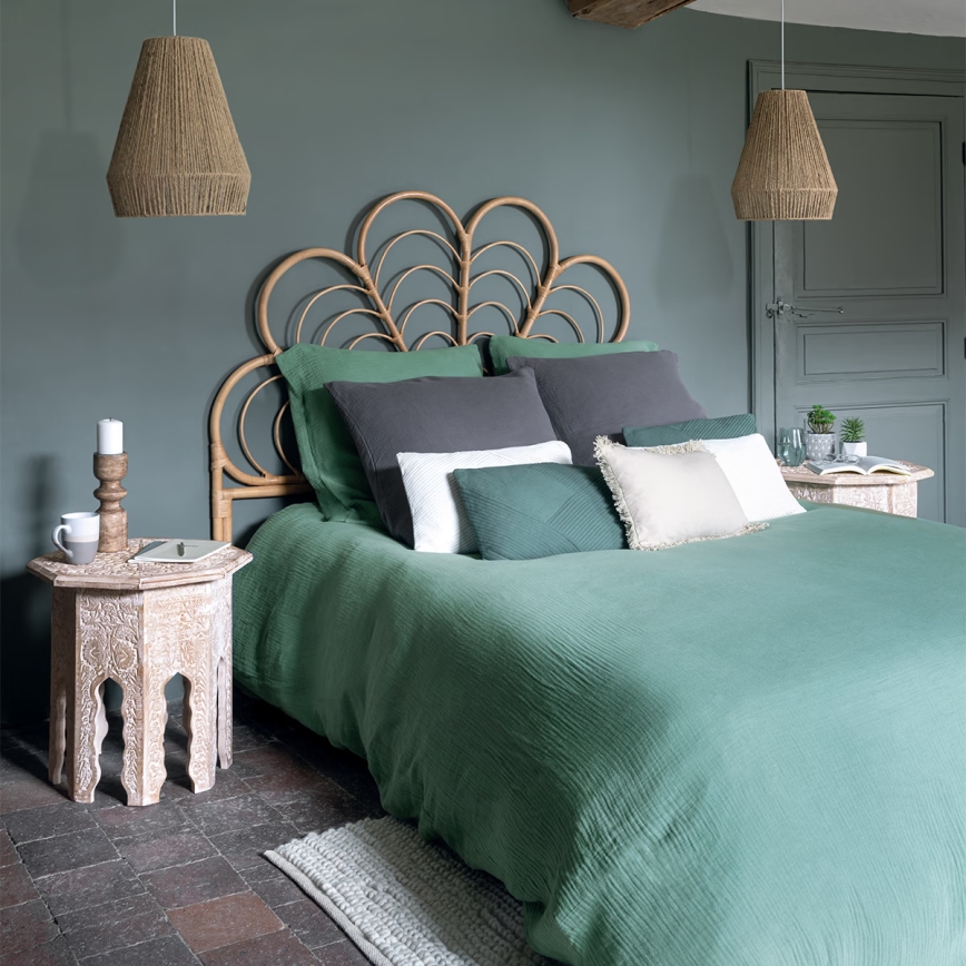 Atmosphera - Ljuskrona med textilsladd PALM 1xE27/40W/230V jute