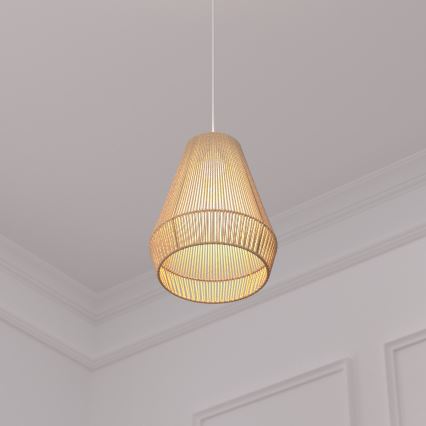 Atmosphera - Ljuskrona med textilsladd PALM 1xE27/40W/230V jute