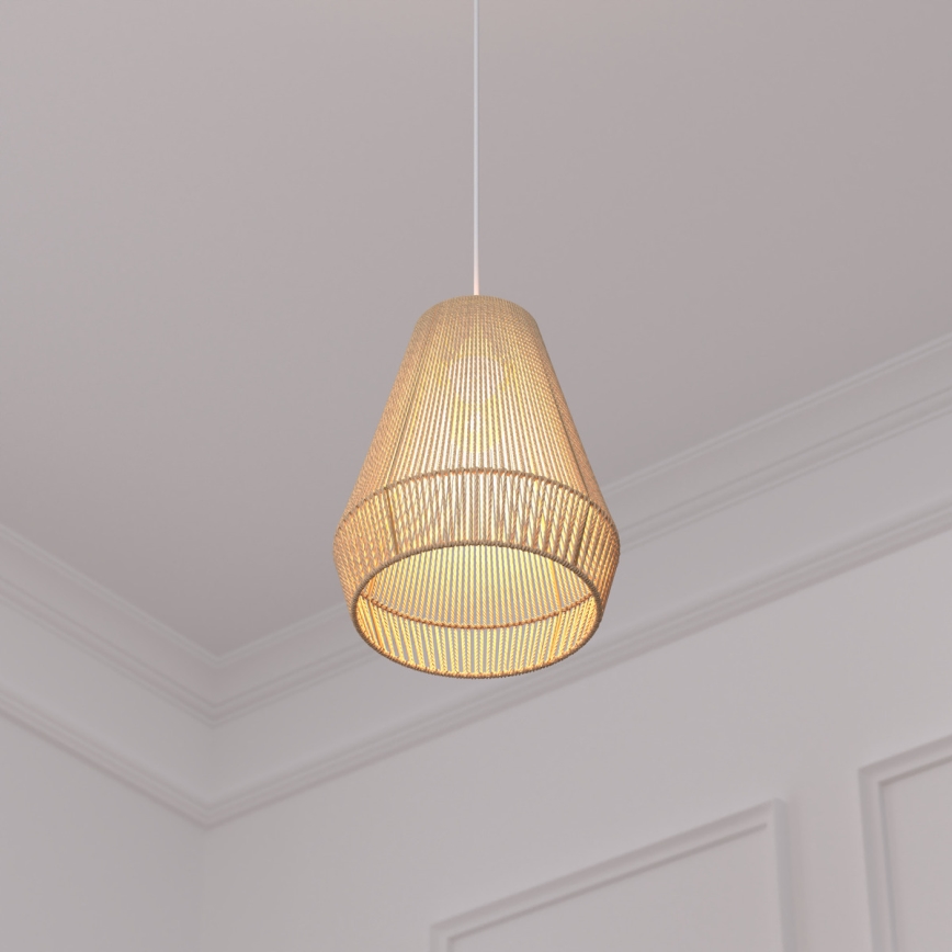 Atmosphera - Ljuskrona med textilsladd PALM 1xE27/40W/230V jute