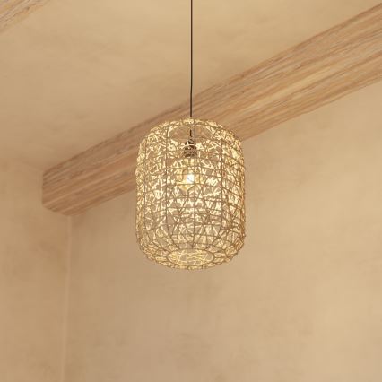 Atmosphera - Ljuskrona med textilsladd RAAHE 1xE27/40W/230V jute