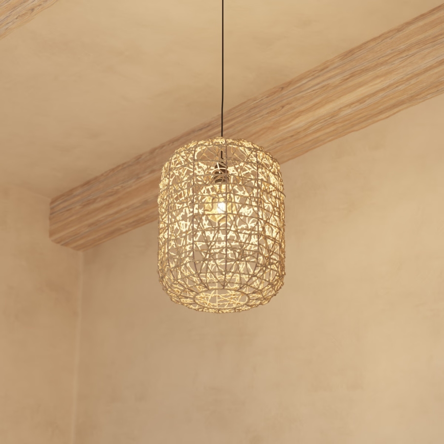 Atmosphera - Ljuskrona med textilsladd RAAHE 1xE27/40W/230V jute