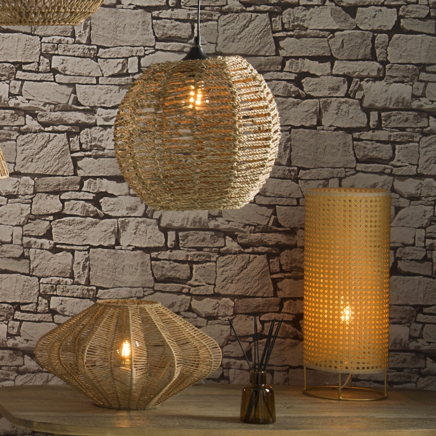 Atmosphera - Ljuskrona med textilsladd RANA 1xE27/40W/230V rotting