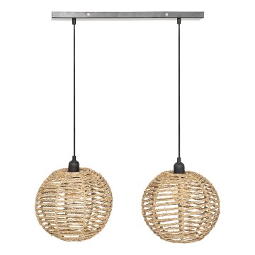 Atmosphera - Ljuskrona med textilsladd RANA 2xE27/40W/230V rotting