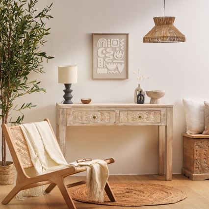 Atmosphera - Ljuskrona med textilsladd ZELIA 1xE27/40W/230V jute