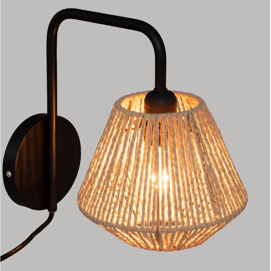 Atmosphera - Vägglampa JILY 1xE27/40W/230V jute
