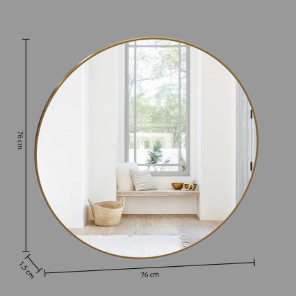 Atmosphera - Väggspegel ALICE diameter 76 cm guld